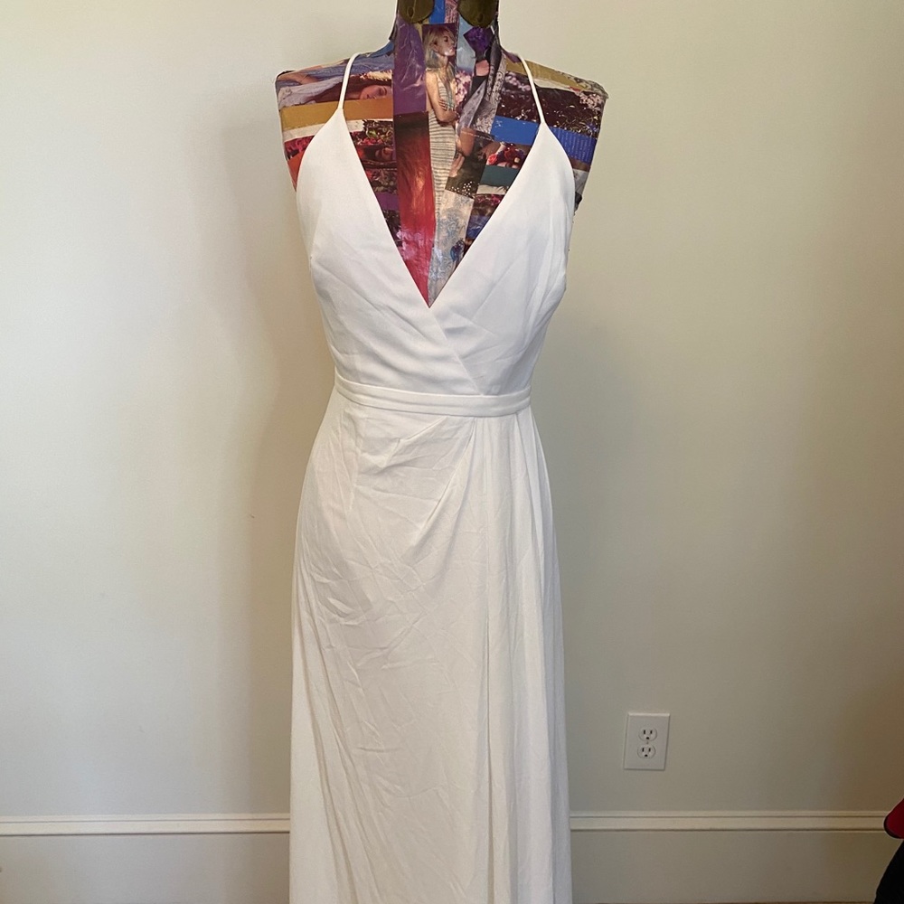Fame and partners white formal dress chiffon 2